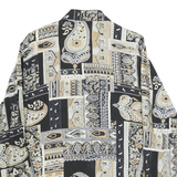 CITY LIFE Womens Black & Beige Paisley Print Shirt Long Sleeve Collared L
