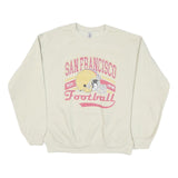 GILDAN Mens Cream San Francisco Football Crew Neck M Vintage Style Sweatshirt