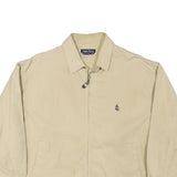 NAUTICA Mens Beige Cotton Blend Bomber Jacket M Plain Zip Classic Casual