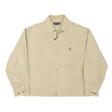 NAUTICA Mens Beige Cotton Blend Bomber Jacket M Plain Zip Classic Casual