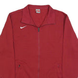 NIKE Mens Red Jacket S Polyester Blend Plain Zip Sports Casual Lightweight