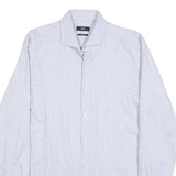 BOSS HUGO BOSS Mens Blue Plain Shirt L Cotton Long Sleeve Button Collar