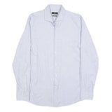 BOSS HUGO BOSS Mens Blue Plain Shirt L Cotton Long Sleeve Button Collar