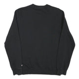 CHAMPION Mens Black Cotton Blend Crew Neck M Sweatshirt Logo Print Pullover