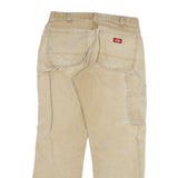 DICKIES Mens Regular Fit Beige Denim Jeans W30 L29 Cotton Blend Zip Workwear