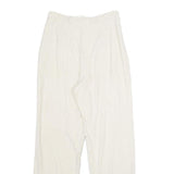 ACKERMANN Womens Classic White Linen Trousers W26 L32 Zip Closure Relaxed Fit