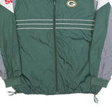 NFL Mens Green White Grey Zip Jacket XL Polyester Blend Plain Sportswear