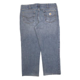 CARHARTT Mens Relaxed Straight Blue Denim Light W38 L27 Cotton Blend Zip Jeans