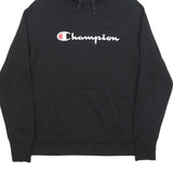 CHAMPION Mens Black Pullover Hoodie M Cotton Blend Casual Sweatshirt