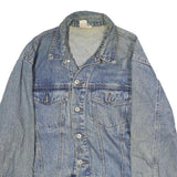 Mens Blue Denim Cotton Jacket M Button Closure Casual Classic Style