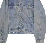 Mens Blue Denim Cotton Jacket M Button Closure Casual Classic Style