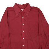 DONLIN Mens Red Shirt M Button Down Collar Long Sleeve Polyester Blend