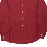 DONLIN Mens Red Shirt M Button Down Collar Long Sleeve Polyester Blend