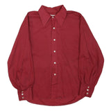 DONLIN Mens Red Shirt M Button Down Collar Long Sleeve Polyester Blend