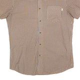 TIMBERLAND Mens Brown Check Shirt S Cotton Blend Casual Button Down