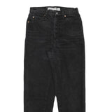 AUTHENTIC Womens Relaxed Fit Black Denim Jeans W27 L28 Cotton Blend Zip