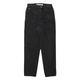 AUTHENTIC Womens Relaxed Fit Black Denim Jeans W27 L28 Cotton Blend Zip