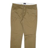 LEVI'S Mens Slim Beige Cotton Blend Trousers W36 L32 Zip Closure