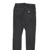 GUESS Womens Slim Black Denim Jeans W25 L28 Skinny Cotton Blend Zip