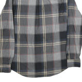 NAUTICA Mens Grey & Beige Check Cotton Shirt L Casual Button-Down Long Sleeve