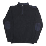 WARREN PARK Mens Black Cotton Patterned Pullover Crew Neck Basic Knit L Jumper