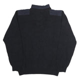 WARREN PARK Mens Black Cotton Patterned Pullover Crew Neck Basic Knit L Jumper