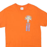 GILDAN Mens Orange Monde Couleurs Festival Graphic T-Shirt S Short Sleeve Crew