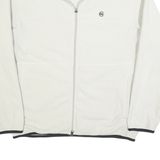 NAUTICA Mens White & Grey Softshell Jacket M Polyester Zip Plain Casual Outdoor
