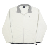 NAUTICA Mens White & Grey Softshell Jacket M Polyester Zip Plain Casual Outdoor