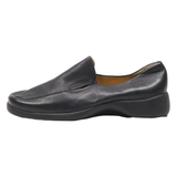 CLARKS Loafer Shoes Black Leather Womens UK 3.5