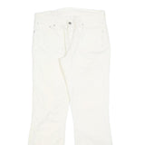 White Mens Cotton Blend Regular Fit Zip Closure Trousers W30 L31 Casual Wear