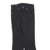 LEVI'S Womens Black Regular Straight Denim Raw Hem W25 L22 Classic Jeans