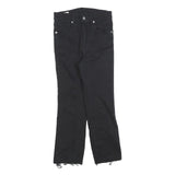 LEVI'S Womens Black Regular Straight Denim Raw Hem W25 L22 Classic Jeans