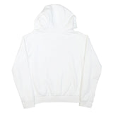 KARL KANI Mens White Hoodie S Cotton Blend Pullover Minimal Logo Casual