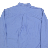 TOMMY HILFIGER Mens Blue Shirt L Button-Down Collar Cotton Blend Classic Fit