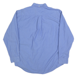 TOMMY HILFIGER Mens Blue Shirt L Button-Down Collar Cotton Blend Classic Fit