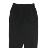 Womens Black Polyester Blend Regular Fit Zip Trousers W30 L26 Elegant Casual
