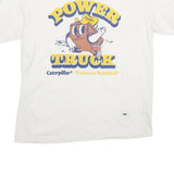 CAT Mens White Power Truck Graphic T-Shirt S Short Sleeve Crew Neck Workwear
