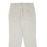 CARHARTT Mens Cotton Blend Beige Regular Fit Straight Leg Trousers W30 L30