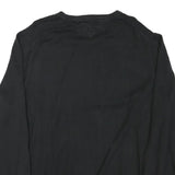 TOMMY HILFIGER Mens Black Plain V Neck Basic Knit Jumper XL Cotton Blend Casual