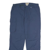 TOM HANBURY Mens Regular Blue Cotton Blend Zip Trousers W36 L31 Casual Cargo