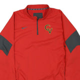 NIKE Mens Red & Grey Athletic Zip Jacket L Polyester Blend Sportswear Training