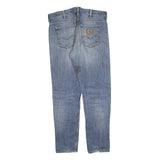CARHARTT Mens Slim Blue Denim Jeans W34 L29 Classic Cotton Zip Casual Workwear