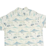 CROFT & BARROW Mens White & Blue Printed Cotton Shirt XL Casual Summer Beach