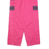 Womens Relaxed Fit Pink Cotton Blend Trousers W30 L32 Drawstring Casual Cargo