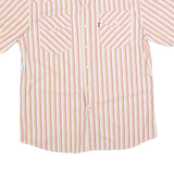 LEVI'S Mens White & Red Striped Cotton Blend Shirt XL Button Pocket Casual
