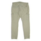 EDC Mens Cotton Beige Regular Cargo Trousers W36 L34 Casual Utility Zip Closure