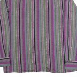 KOPPEL Mens Purple & Green Vertical Stripe Shirt L Button Shirt Casual Long