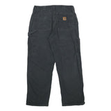 CARHARTT Mens Cotton Black Loose Straight Trousers W33 L30 Workwear Durable