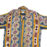 THE TERRITORY AHEAD Mens Blue & Yellow Cotton Pattern Shirt M Casual Cotton